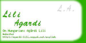 lili agardi business card